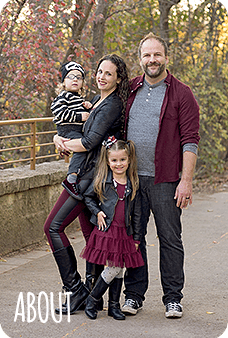 Four Person Family with two children outdoors