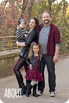 Four Person Family with two children outdoors