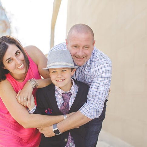family of three in downtown dallas - family photography