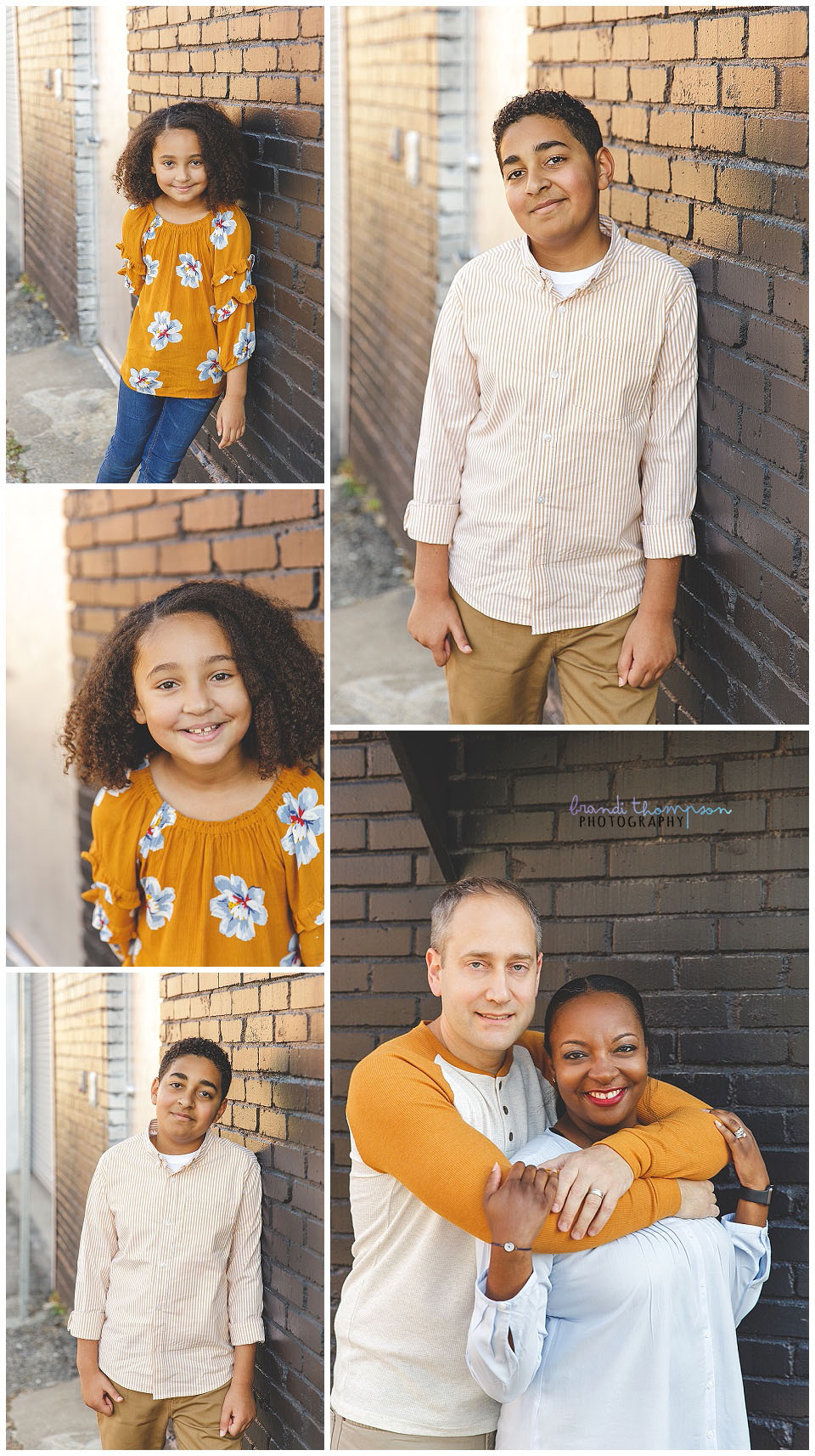 urban outdoor family session in deep ellum tx with dad, mom, big brother and little sister