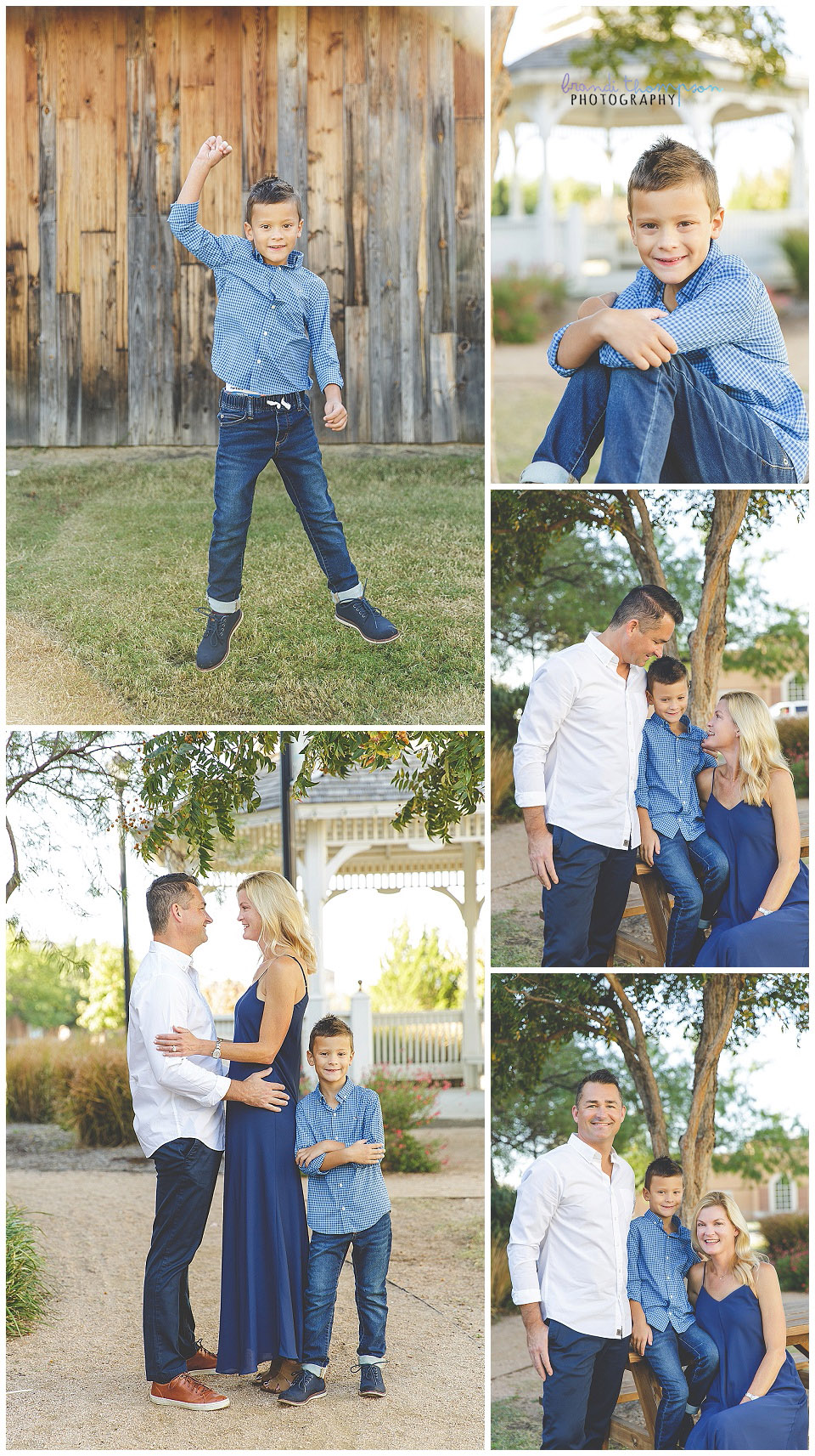 rustic family session in frisco, tx with dad, mom and school age boy 