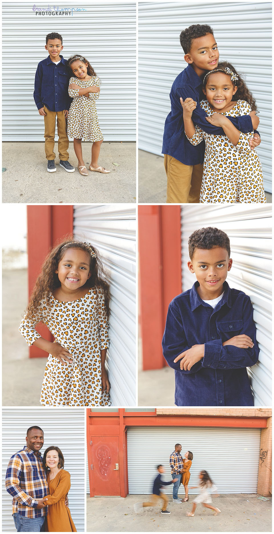 urban outdoor family session in dallas, tx with mom, dad, brother and little sister
