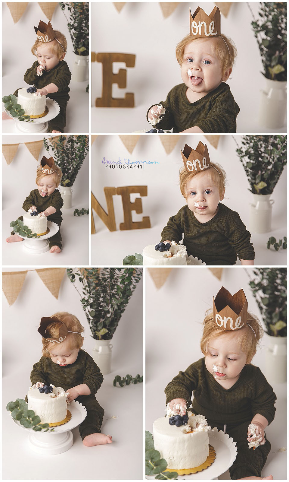 minimalist natural cake smash in plano, tx with blond baby boy