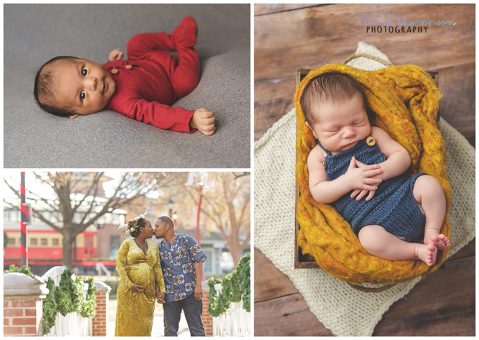 collage of newborn and maternity photography taken in plano, tx