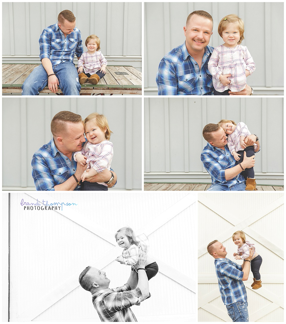 father with toddler daughter at an outdoor photo session in frisco texas